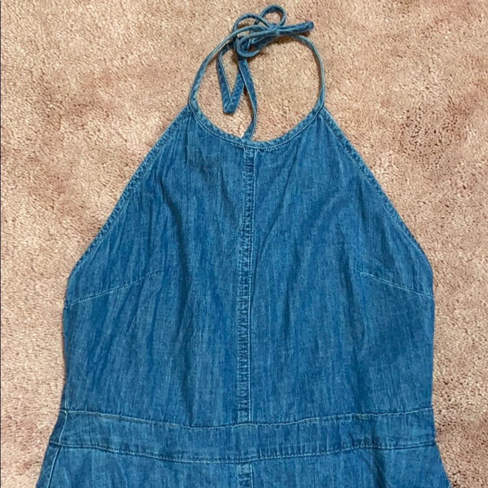 Zara Basic Denim Halter BacklessDress (S) - Picture 2 of 8